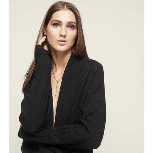 Reiss Sweaters - NWT Reiss black wrap-front Blanche sweater - SMALL